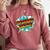 Superhero Teacher Retro Comic Teaching Superpower Comfort Colors Sweatshirt Crimson