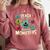 I Teach The Cutest Little Monsters Teacher Halloween Outfit Comfort Colors Sweatshirt Crimson