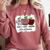 Teach Love Inspire Pre-k Teacher Apple Leopard Red Plain Comfort Colors Sweatshirt Crimson