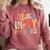 I Teach In My Pajamas Retro Groovy Teacher Humor Comfort Colors Sweatshirt Crimson