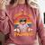 I Teach In My Pajamas Teacher Sunset Bear Retro Comfort Colors Sweatshirt Crimson