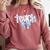 Teach Teacher Coquette Bow Pencil Back To School First Day Comfort Colors Sweatshirt Crimson Teach Teacher Coquette Bow Pencil Back To School First Day Comfort Colors Sweatshirt Crimson