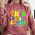 This Teacher 80s 90s Teachers's Day Glows Last Day Of School Comfort Colors Sweatshirt Crimson