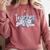 Teacher Blue Chinoiserie Coquette Bow Heart Teacher Life Comfort Colors Sweatshirt Crimson