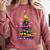 Teacher Crayon Christmas Tree Lights Student School Xmas Comfort Colors Sweatshirt Crimson