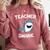 Teacher Shark Teaching Back To School Kindergarten Comfort Colors Sweatshirt Crimson