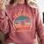 Teaching Is A Walk In The Park Teacher T-Rex Retro Comfort Colors Sweatshirt Crimson