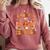 Thankful Teacher Retro Groovy Thanksgiving Fall Women Men Comfort Colors Sweatshirt Crimson