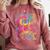 Tie Dye 8th Grade Typography Team Eighth Grade Teacher Comfort Colors Sweatshirt Crimson