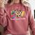 Tie Dye Hippie Peace Love Teach Teacher Appreciation Comfort Colors Sweatshirt Crimson