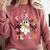 Trick Or Teach Groovy Teacher Halloween Retro Floral Ghost Comfort Colors Sweatshirt Crimson