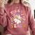 Trick Or Teach Groovy Teacher Halloween Retro Ghost Comfort Colors Sweatshirt Crimson