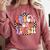 Trick Or Teach Retro Groovy Halloween Teacher Comfort Colors Sweatshirt Crimson