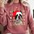 Ugly Xmas Sweater Santa Boston Terrier Dog Christmas For Men Women Kids Comfort Colors Sweatshirt Crimson