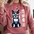 USA Flag Boston Terrier Best Dog Mom Ever 2025 Comfort Colors Sweatshirt Crimson