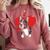 Valentine's Day Boston Terrier Heart Comfort Colors Sweatshirt Crimson