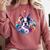 Watercolor Floral Boston Terrier Mama Dog Lover Mother's Day Comfort Colors Sweatshirt Crimson