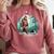 Whimsical Forest Adventures Sasquatch Bigfoot Walking Boston Terrier Dog Lovers Comfort Colors Sweatshirt Crimson