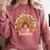 Wild About Reading Teacher Back To School Leopard Rainbow Comfort Colors Sweatshirt Crimson