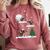 Xmas Lighting Tree Santa Riding Boston Terrier Christmas Comfort Colors Sweatshirt Crimson