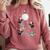 Xmas Tree Santa Riding Boston Terrier Christmas Comfort Colors Sweatshirt Crimson