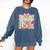 100 Days Of School Preppy 100th Day Of School Teacher Kids Comfort Colors Sweatshirt Denim