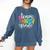 3rd Grade Team Pencil Teacher Student Back To School Girls Comfort Colors Sweatshirt Denim
