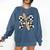 Back To School Hello Fifth Grade Teacher Coquette Pencil Bow Comfort Colors Sweatshirt Denim