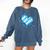 Bavarian Flag As Heart Blue Diamond Bavaria Comfort Colors Sweatshirt Denim