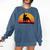 Boston Terrier Bostie Sunset Retro Dog Pet Mom Dad Comfort Colors Sweatshirt Denim