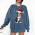 Boston Terrier Christmas Santa Hat Tree Lights Pajama Comfort Colors Sweatshirt Denim
