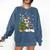 Boston Terrier Christmas Tree Lights Santa Hat Comfort Colors Sweatshirt Denim