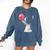 Boston Terrier Dog Blowing Chewing Bubble Gum Pink Comfort Colors Sweatshirt Denim