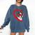 Boston Terrier Dog Mom Dad Valentine’s Day Pet Lover For Men Women Kids Comfort Colors Sweatshirt Denim