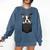Boston Terrier Dog Puppy Dog In Pocket Cute Pet Lover Comfort Colors Sweatshirt Denim