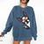 Boston Terrier Dog From Side Boston Bull Comfort Colors Sweatshirt Denim