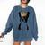 Boston Terrier Dog Wearing Crown For Men Women Girls Kids Comfort Colors Sweatshirt Denim