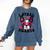 Boston Terrier Heart Glasses Girls Bostie Valentines Day Comfort Colors Sweatshirt Denim