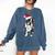 Boston Terrier Santa Christmas Lights Xmas Dog Lover Men Women Kids Comfort Colors Sweatshirt Denim
