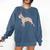 Boston Terrier Watercolor Flowers Comfort Colors Sweatshirt Denim