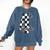 Checkered Fourth Grade Back To School Teachers Students Comfort Colors Sweatshirt Denim Checkered Fourth Grade Back To School Teachers Students Comfort Colors Sweatshirt Denim