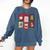 Christmas Teacher Stamps Comfort Colors Sweatshirt Denim