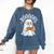 Cute Ghost Reading Book Librarian Teacher Halloween Costume Comfort Colors Sweatshirt Denim