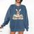 Cute Reading Bunny Glasses Books Bookworm Reader Teacher Comfort Colors Sweatshirt Denim