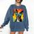Dog Boston Terrier Hawaiian Comfort Colors Sweatshirt Denim