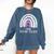 Early Headstart Cute Retro Rainbow Teachers Comfort Colors Sweatshirt Denim