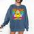 Field Trip Squad Groovy Field Day Smile Face Teacher Tie Dye Comfort Colors Sweatshirt Denim