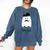 French Teacher Halloween Bonjour Ghost Comfort Colors Sweatshirt Denim