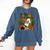 Ghost Library Reading Books Halloween Librarian Teacher Comfort Colors Sweatshirt Denim