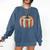 Halloween Teacher Librarians Fall Book Pumpkin Retro Reading Comfort Colors Sweatshirt Denim